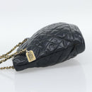 CHANEL Matelasse Chain Shoulder Bag Lamb Skin Black Gold CC Auth bs36768-4