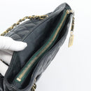 CHANEL Matelasse Chain Shoulder Bag Lamb Skin Black Gold CC Auth bs36768-6