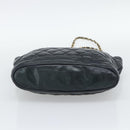 CHANEL Matelasse Chain Shoulder Bag Lamb Skin Black Gold CC Auth bs36768-9