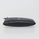 CHANEL Clutch Bag Caviar Skin Navy Silver CC Auth bs36769-7