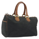 Christian Dior Honeycomb Canvas Hand Bag Nylon Black Gold Auth bs36771-1
