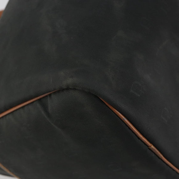 Christian Dior Honeycomb Canvas Hand Bag Nylon Black Gold Auth bs36771