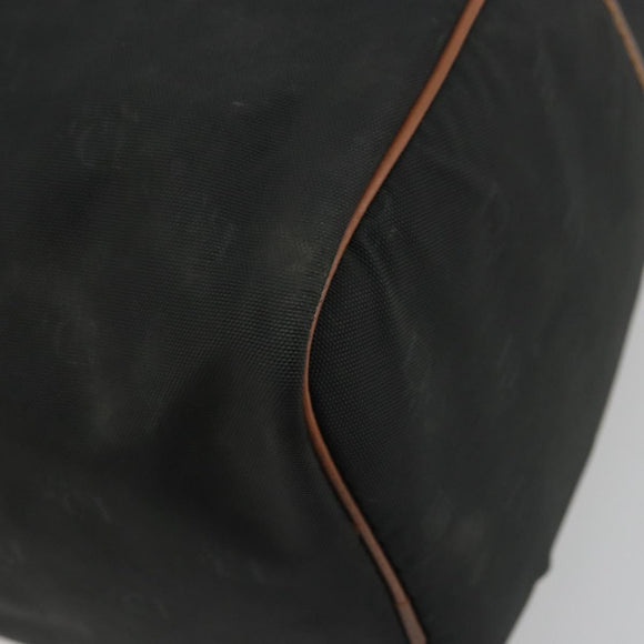 Christian Dior Honeycomb Canvas Hand Bag Nylon Black Gold Auth bs36771