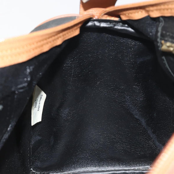 Christian Dior Honeycomb Canvas Hand Bag Nylon Black Gold Auth bs36771