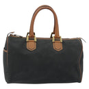 Christian Dior Honeycomb Canvas Hand Bag Nylon Black Gold Auth bs36771-13