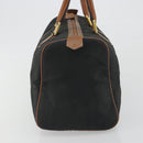 Christian Dior Honeycomb Canvas Hand Bag Nylon Black Gold Auth bs36771-4