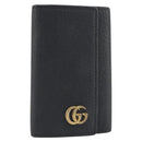 GUCCI GG Marmont Key Case Leather Black Gold 435305 Auth bs36772-1