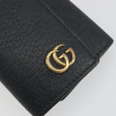 GUCCI GG Marmont Key Case Leather Black Gold 435305 Auth bs36772-17