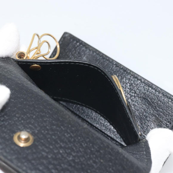 GUCCI GG Marmont Key Case Leather Black Gold 435305 Auth bs36772