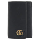 GUCCI GG Marmont Key Case Leather Black Gold 435305 Auth bs36772-13