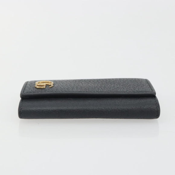 GUCCI GG Marmont Key Case Leather Black Gold 435305 Auth bs36772
