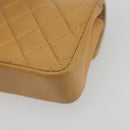 CHANEL Matelasse Charm Lamb Skin Gold Beige CC Auth bs36773-10