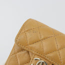 CHANEL Matelasse Charm Lamb Skin Gold Beige CC Auth bs36773-14