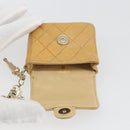 CHANEL Matelasse Charm Lamb Skin Gold Beige CC Auth bs36773-15