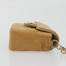 CHANEL Matelasse Charm Lamb Skin Gold Beige CC Auth bs36773-4