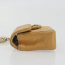 CHANEL Matelasse Charm Lamb Skin Gold Beige CC Auth bs36773-5