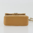 CHANEL Matelasse Charm Lamb Skin Gold Beige CC Auth bs36773-7