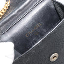 CHANEL COCO Mark Cigarette Case Caviar Skin Black Gold CC Auth bs36774-10