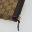 GUCCI GG Canvas Long Wallet Beige Gold 308012 Auth bs36775-10