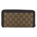 GUCCI GG Canvas Long Wallet Beige Gold 308012 Auth bs36775-3