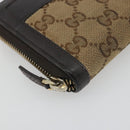 GUCCI GG Canvas Long Wallet Beige Gold 308012 Auth bs36775-9