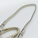 Miu Miu Hand Bag Leather 2way Beige Silver Auth bs36777V-14