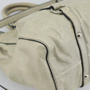Miu Miu Hand Bag Leather 2way Beige Silver Auth bs36777V-17