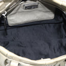Miu Miu Hand Bag Leather 2way Beige Silver Auth bs36777V-11