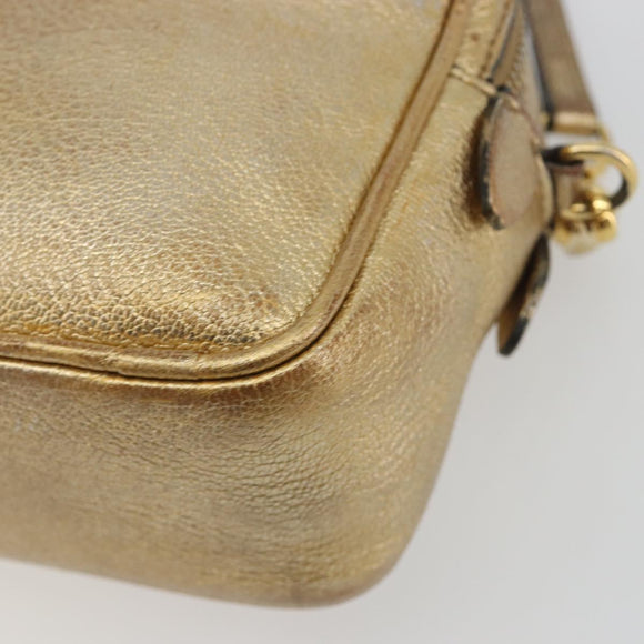Miu Miu Shoulder Bag Leather Gold Auth bs36779A