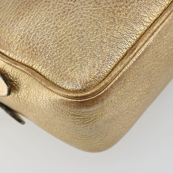 Miu Miu Shoulder Bag Leather Gold Auth bs36779A