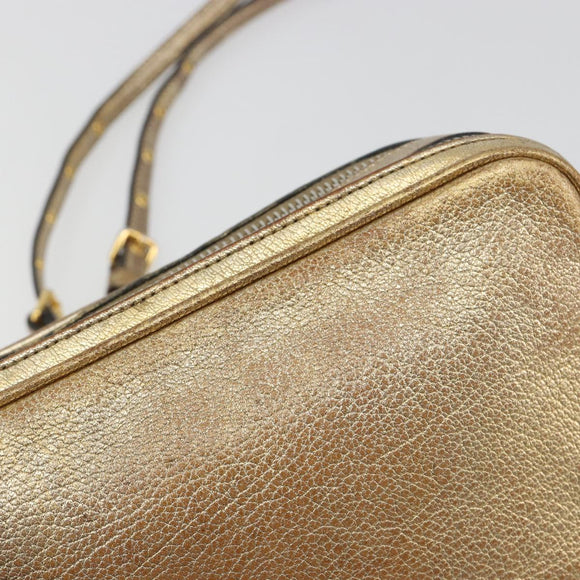 Miu Miu Shoulder Bag Leather Gold Auth bs36779A
