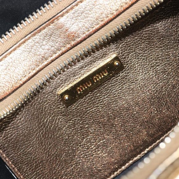 Miu Miu Shoulder Bag Leather Gold Auth bs36779A