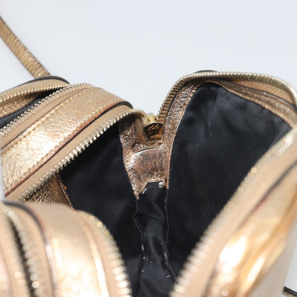 Miu Miu Shoulder Bag Leather Gold Auth bs36779A