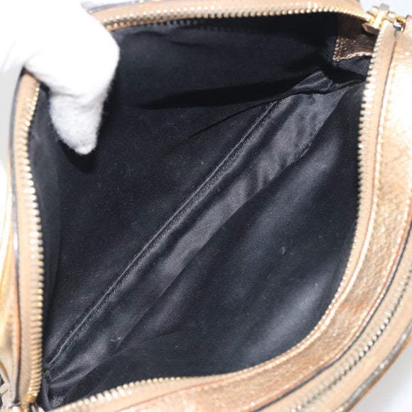 Miu Miu Shoulder Bag Leather Gold Auth bs36779A