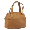 Christian Dior Hand Bag Leather 2way Brown Gold Auth bs36780-1