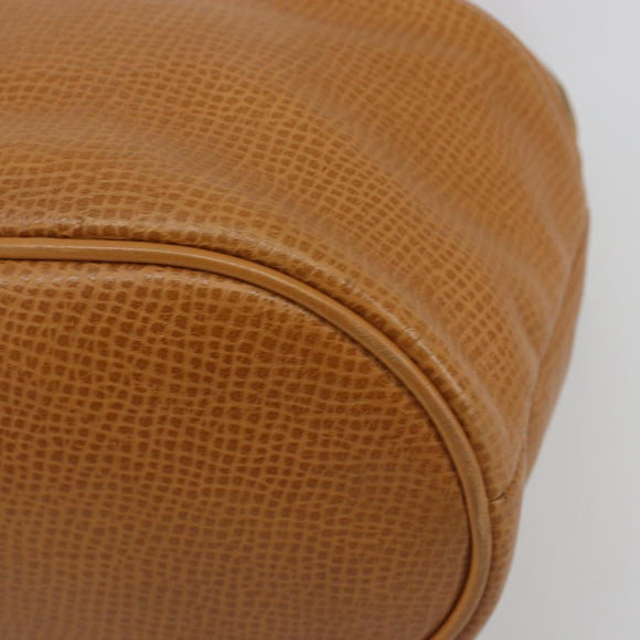 Christian Dior Hand Bag Leather 2way Brown Gold Auth bs36780