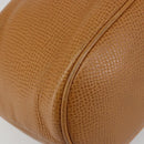 Christian Dior Hand Bag Leather 2way Brown Gold Auth bs36780-14