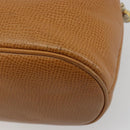 Christian Dior Hand Bag Leather 2way Brown Gold Auth bs36780-15