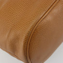 Christian Dior Hand Bag Leather 2way Brown Gold Auth bs36780-16
