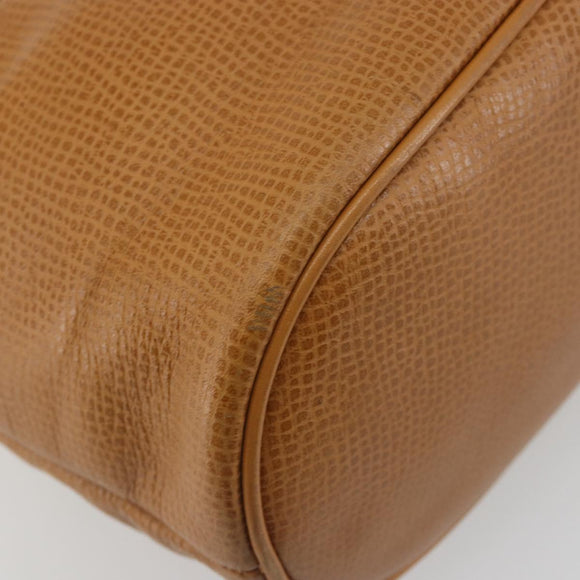 Christian Dior Hand Bag Leather 2way Brown Gold Auth bs36780