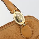 Christian Dior Hand Bag Leather 2way Brown Gold Auth bs36780-17