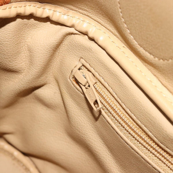 Christian Dior Hand Bag Leather 2way Brown Gold Auth bs36780