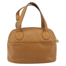 Christian Dior Hand Bag Leather 2way Brown Gold Auth bs36780-2
