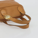 Christian Dior Hand Bag Leather 2way Brown Gold Auth bs36780-7