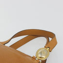 Christian Dior Hand Bag Leather 2way Brown Gold Auth bs36780-8