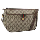 GUCCI GG Supreme Web Sherry Line Bag PVC Beige Gold 89 02 077 Auth bs36781-1