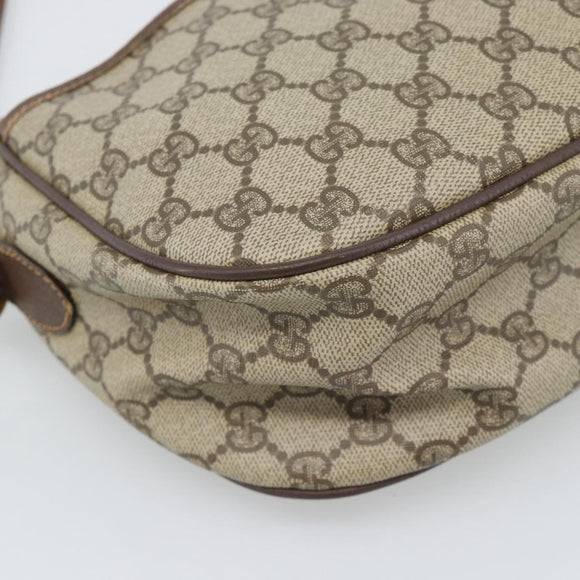 GUCCI GG Supreme Web Sherry Line Bag PVC Beige Gold 89 02 077 Auth bs36781