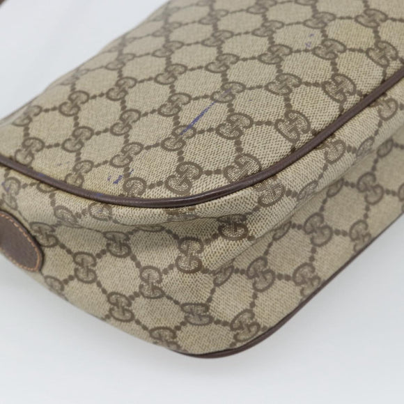 GUCCI GG Supreme Web Sherry Line Bag PVC Beige Gold 89 02 077 Auth bs36781