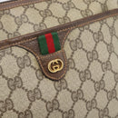 GUCCI GG Supreme Web Sherry Line Bag PVC Beige Gold 89 02 077 Auth bs36781-14