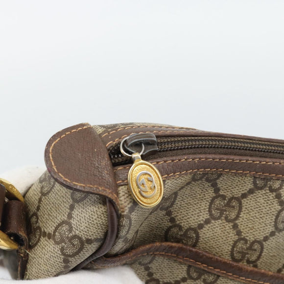 GUCCI GG Supreme Web Sherry Line Bag PVC Beige Gold 89 02 077 Auth bs36781